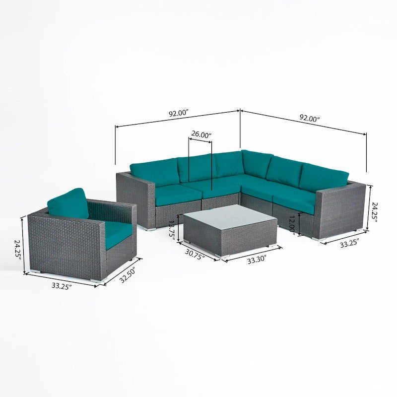 Christopher Knight Home Santa Rosa Outdoor 7-piece Wicker Seating Sectional Set