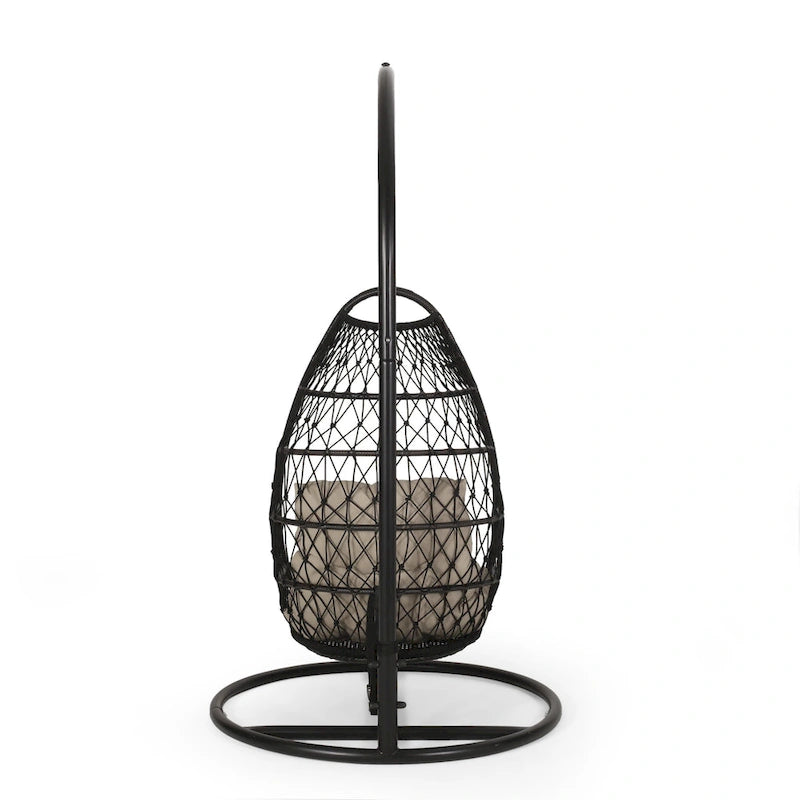 Elmcrest Outdoor Wicker and Rope Hanging Chair with Stand by Christopher Knight Home - 400 lb limit