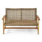 Hampton Outdoor Acacia/ PE Wicker Loveseat and Coffee Table Set by Christopher Knight Home