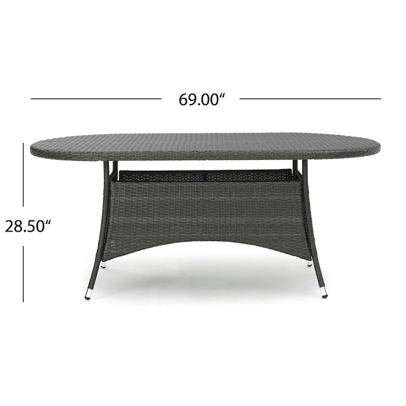 Corsica Outdoor Oval Wicker Dining Table by Christopher Knight Home