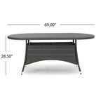 Corsica Outdoor Oval Wicker Dining Table by Christopher Knight Home