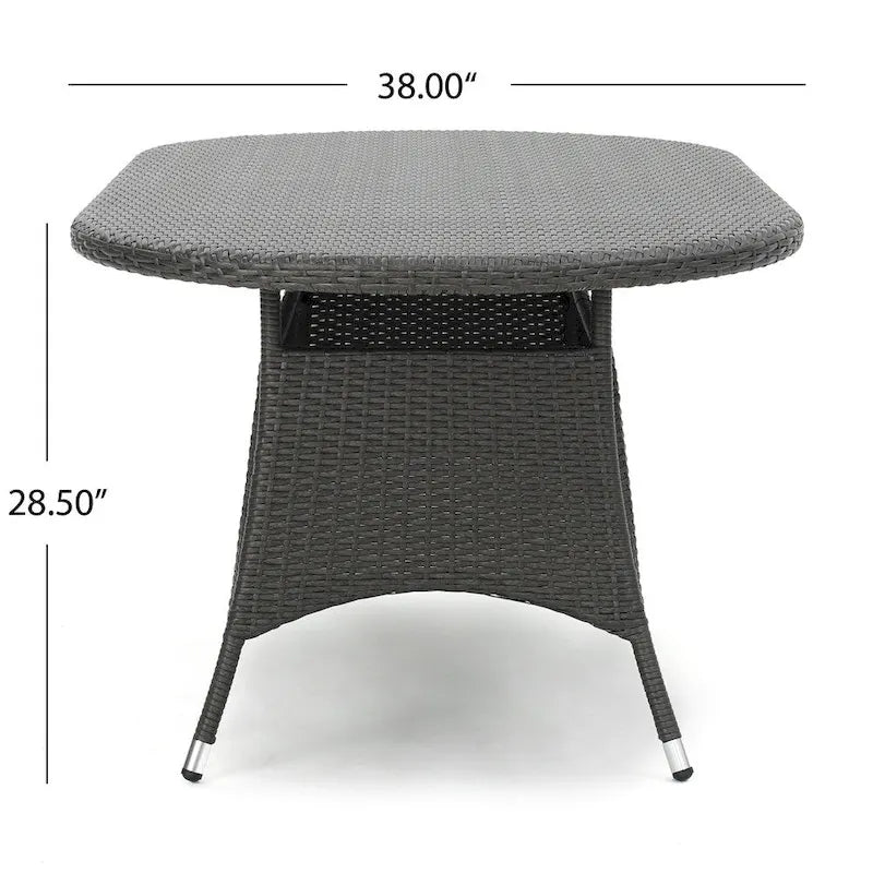 Corsica Outdoor Oval Wicker Dining Table by Christopher Knight Home