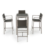 Cape Coral Outdoor 5-piece Aluminum Square Bar Set by Christopher Knight Home