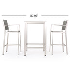 Cape Coral Outdoor 3-piece Bar Set with Glass Table Top by Christopher Knight Home