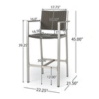Cape Coral Outdoor 3-piece Bar Set with Glass Table Top by Christopher Knight Home