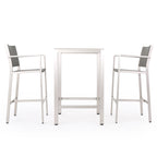 Cape Coral Outdoor 3-piece Bar Set with Glass Table Top by Christopher Knight Home