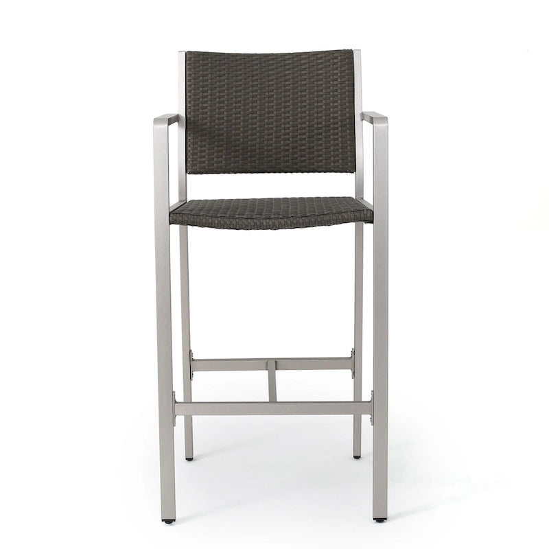 Cape Coral Outdoor 3-piece Bar Set with Glass Table Top by Christopher Knight Home