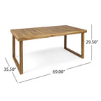 Nestor Outdoor 69 Acacia Wood Dining Table by Christopher Knight Home - 69.00L x 35.50W x 29.50H