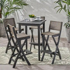 Polaris Wood and Wicker 5-piece Outdoor Bar Height Dining Set by Christopher Knight Home
