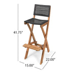 Polaris Wood and Wicker 5-piece Outdoor Bar Height Dining Set by Christopher Knight Home