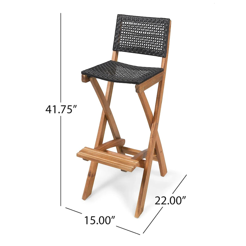 Polaris Wood and Wicker 5-piece Outdoor Bar Height Dining Set by Christopher Knight Home