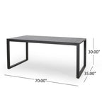 Navan Modern Aluminum Outdoor Dining Table by Christopher Knight Home - 70.00 L x 35.00 W x 30.00 H
