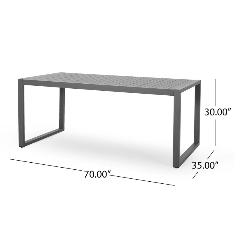 Navan Modern Aluminum Outdoor Dining Table by Christopher Knight Home - 70.00 L x 35.00 W x 30.00 H