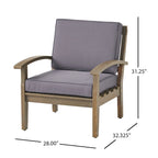 Peyton Outdoor Cushioned Wood Club Chairs (Set of 2) by Christopher Knight Home