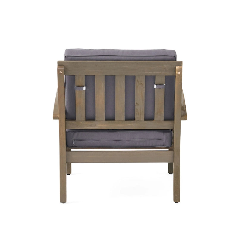 Peyton Outdoor Cushioned Wood Club Chairs (Set of 2) by Christopher Knight Home