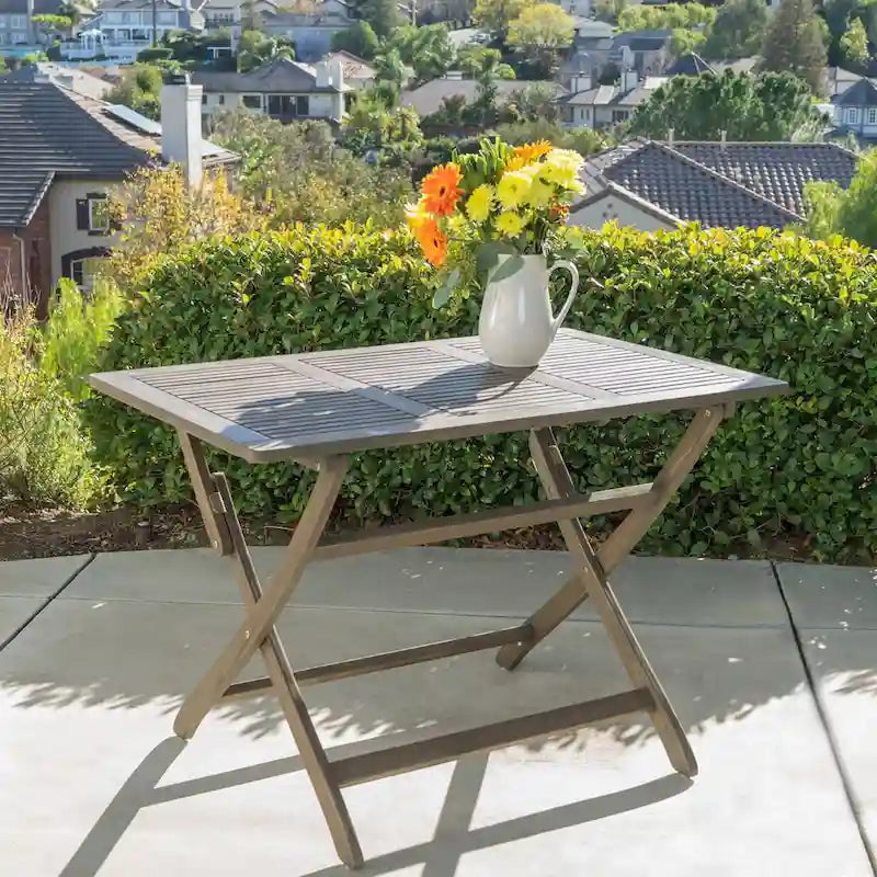 Positano Outdoor Acacia Wood Folding Dining Table by Christopher Knight Home - 43.50L x 27.50W x 29.75H