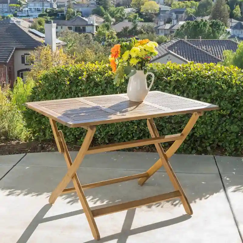 Positano Outdoor Acacia Wood Folding Dining Table by Christopher Knight Home - 43.50L x 27.50W x 29.75H