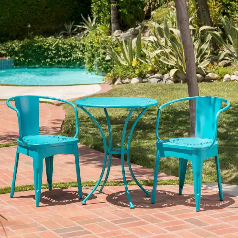 Lourdes Outdoor 3-piece Cast Bistro Set by Christopher Knight Home