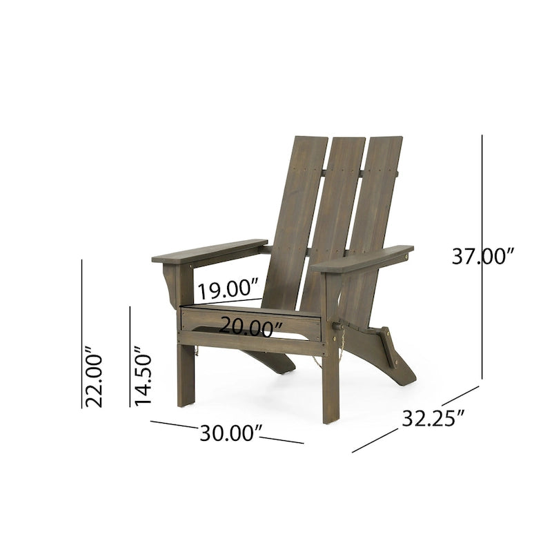 Zuma Outdoor Contemporary Acacia Wood Foldable Adirondack Chair by Christopher Knight Home