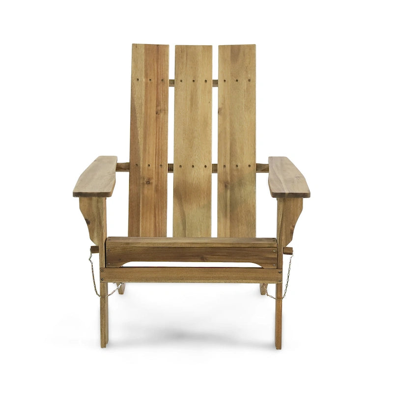 Zuma Outdoor Contemporary Acacia Wood Foldable Adirondack Chair by Christopher Knight Home