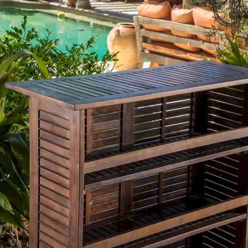 Riviera 3-piece Outdoor Wood Bar Set by Christopher Knight Home - N/A