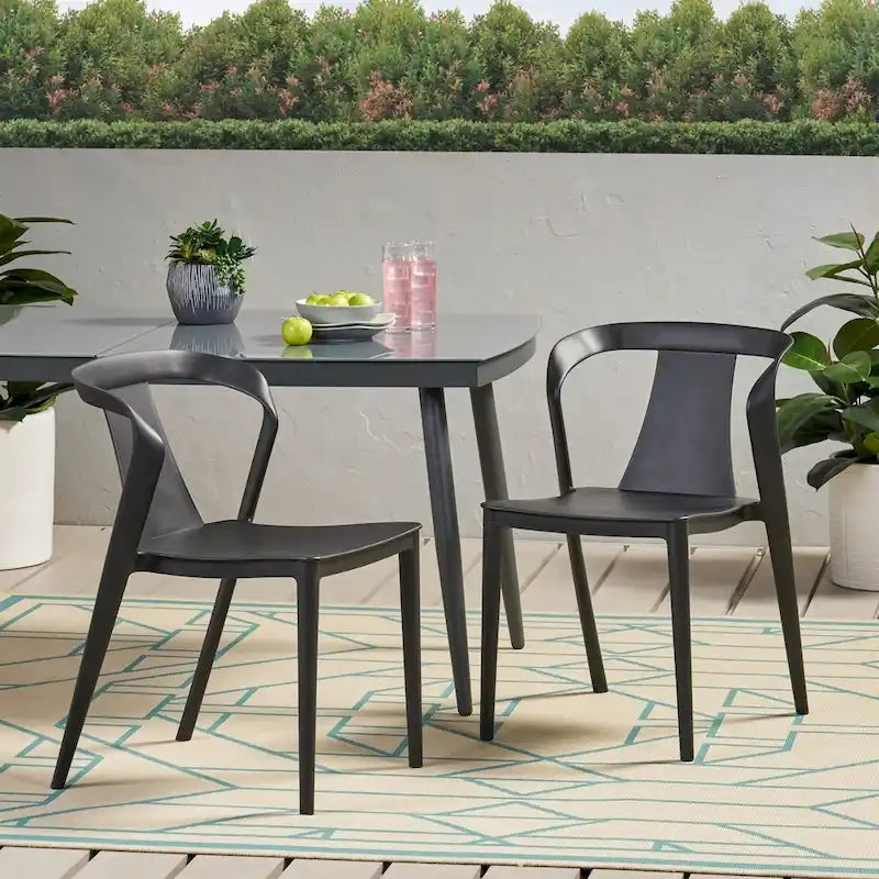 Orchid Outdoor Stacking Dining Chair (Set of 2) by Christopher Knight Home - 21.50 W x 19.50 D x 30.50 H