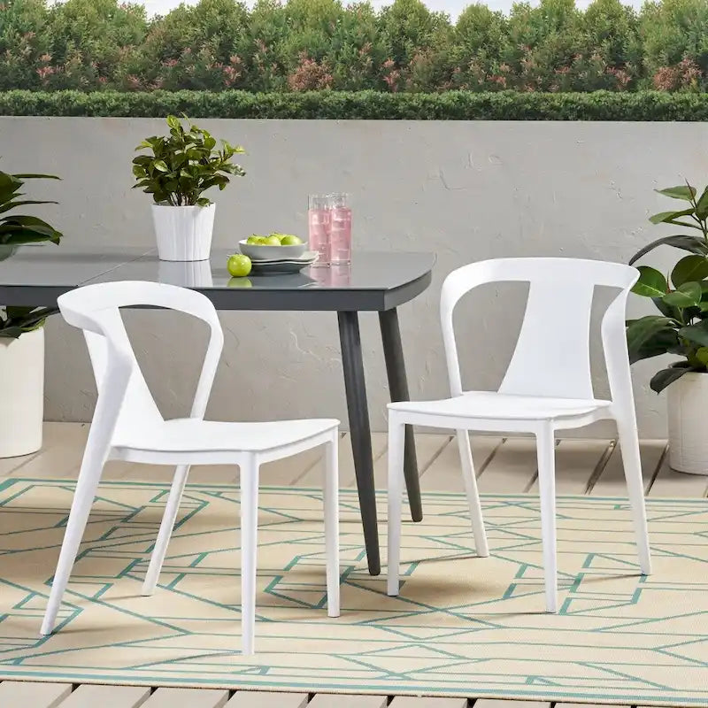 Orchid Outdoor Stacking Dining Chair (Set of 2) by Christopher Knight Home - 21.50 W x 19.50 D x 30.50 H