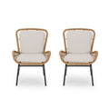 Pabrico Outdoor Wicker Club Chair with Cushions (Set of 2) by Christopher Knight Home