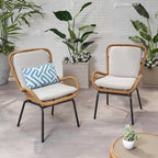 Pabrico Outdoor Wicker Club Chair with Cushions (Set of 2) by Christopher Knight Home