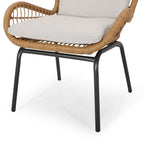 Pabrico Outdoor Wicker Club Chair with Cushions (Set of 2) by Christopher Knight Home