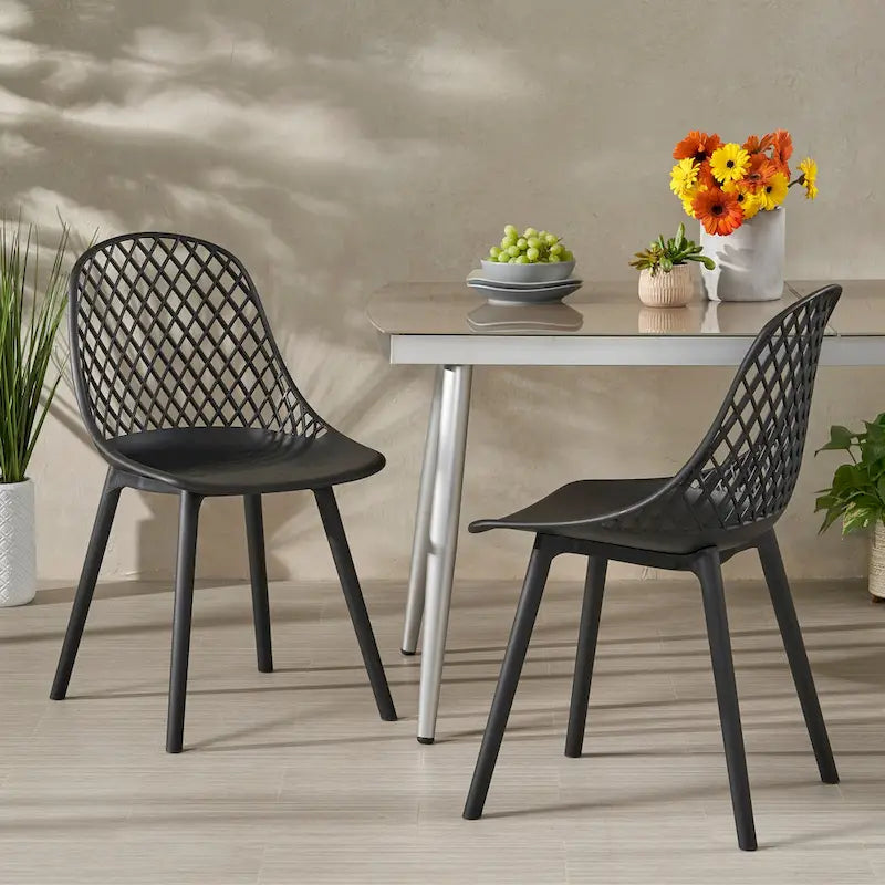 Lily Outdoor Modern Dining Outdoor Modern Dining Chair (Set of 2) by Christopher Knight Home - 18.00 W x 21.50 L x 33.20 H