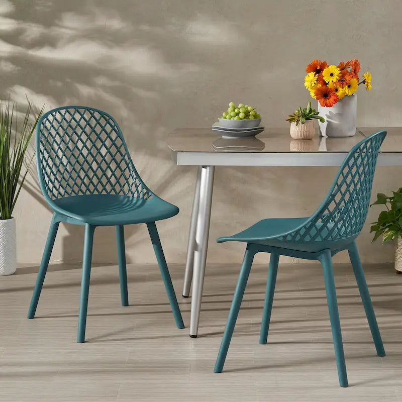 Lily Outdoor Modern Dining Outdoor Modern Dining Chair (Set of 2) by Christopher Knight Home - 18.00 W x 21.50 L x 33.20 H
