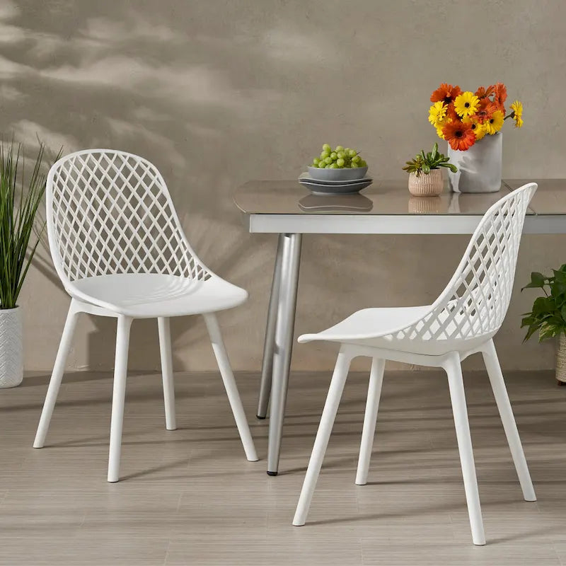 Lily Outdoor Modern Dining Outdoor Modern Dining Chair (Set of 2) by Christopher Knight Home - 18.00 W x 21.50 L x 33.20 H