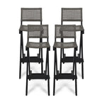 Polaris Acacia Wood Outdoor Folding Barstools (Set of 4) by Christopher Knight Home