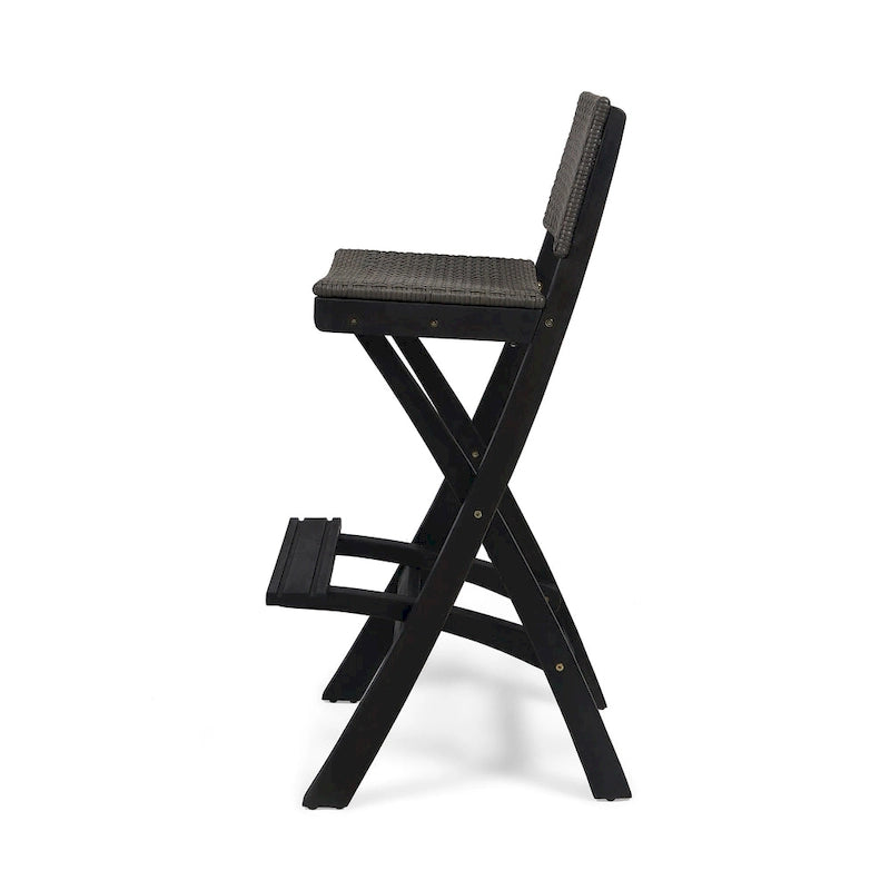 Polaris Acacia Wood Outdoor Folding Barstools (Set of 4) by Christopher Knight Home