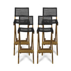 Polaris Acacia Wood Outdoor Folding Barstools (Set of 4) by Christopher Knight Home