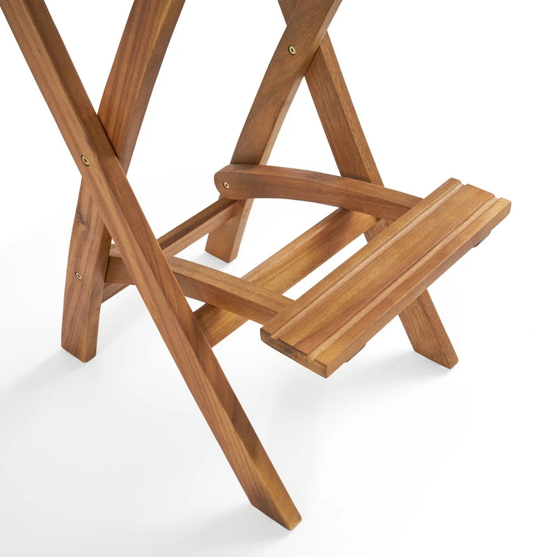 Polaris Acacia Wood Outdoor Folding Barstools (Set of 4) by Christopher Knight Home