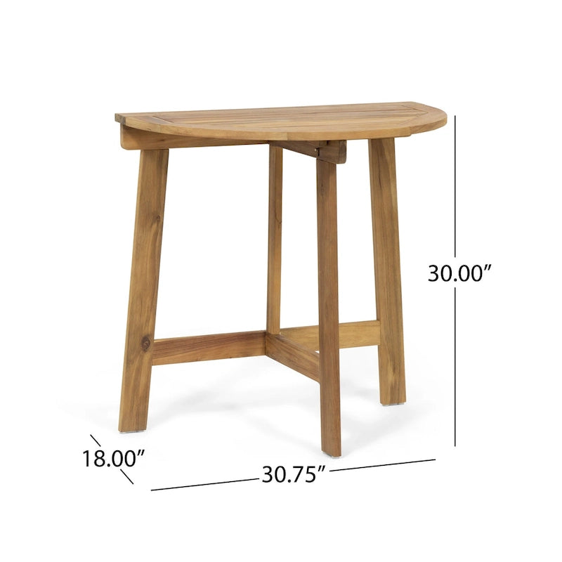 Oso Outdoor 3-piece Half-circle Acacia Wood Bistro Table Set by Christopher Knight Home
