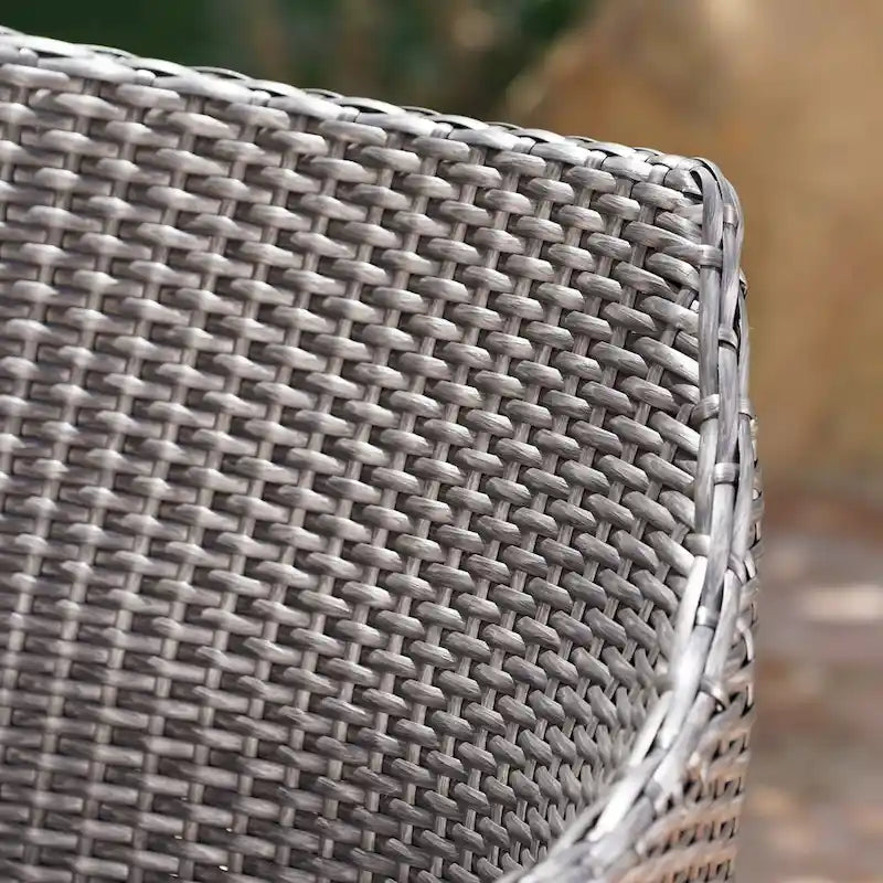 Nyla Outdoor 5-Piece Round Wicker Light Weight Concrete Dining Set with Cushions by Christopher Knight Home