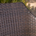 Nyla Outdoor 5-Piece Round Wicker Light Weight Concrete Dining Set with Cushions by Christopher Knight Home