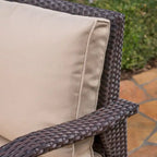 Honolulu Outdoor Wicker Loveseat with Cushions by Christopher Knight Home