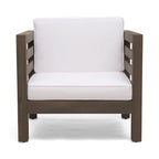 Oana Outdoor Acacia Wood Club Chair with Cushion by Christopher Knight Home