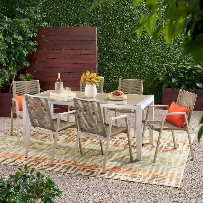 Lazuli Aluminum Outdoor 7-piece Dining Set by Christopher Knight Home