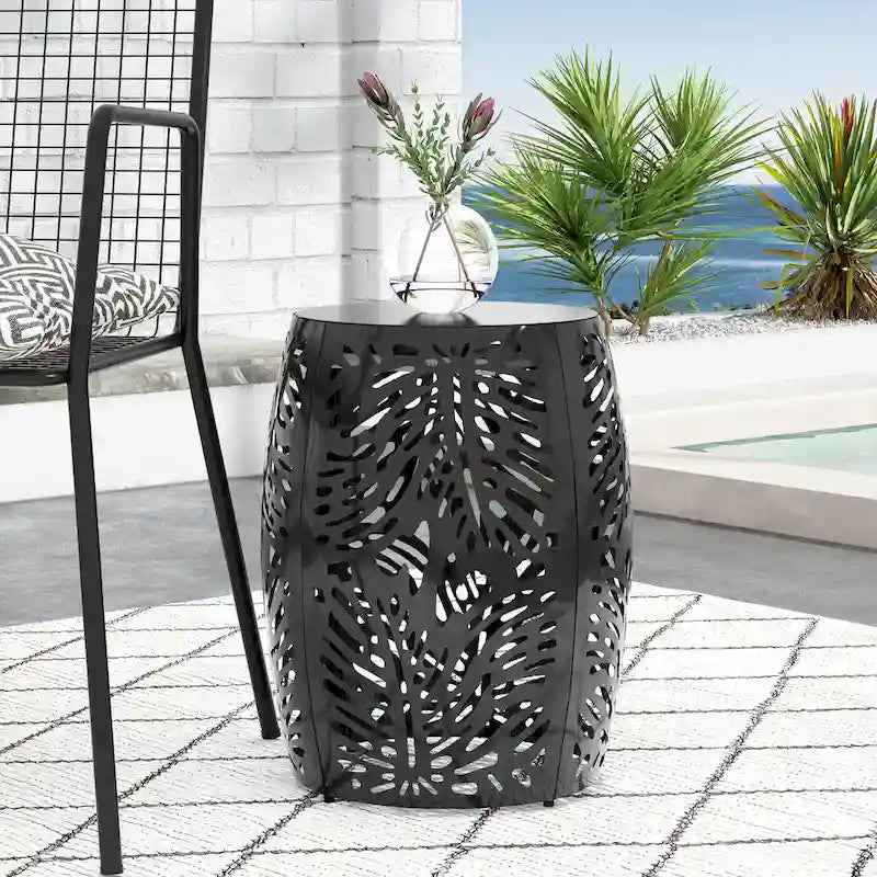 Satterlee Outdoor Outdoor Metal Side Table by Christopher Knight Home