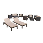Puerta Outdoor 10-piece Wicker Patio Set with Cushions by Christopher Knight Home