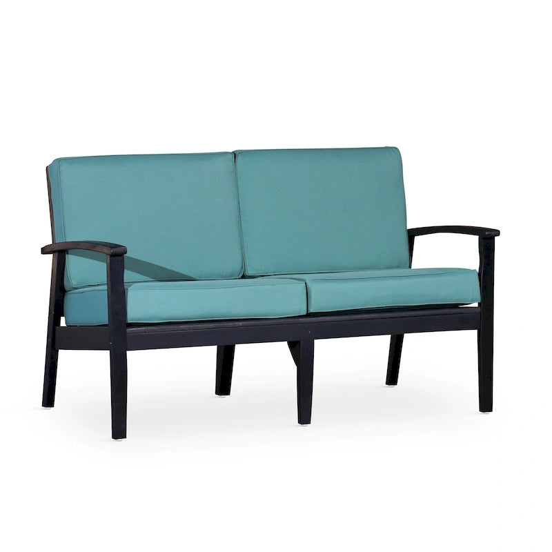 DTY Outdoor Living Longs Peak Eucalyptus Loveseat with Cushions