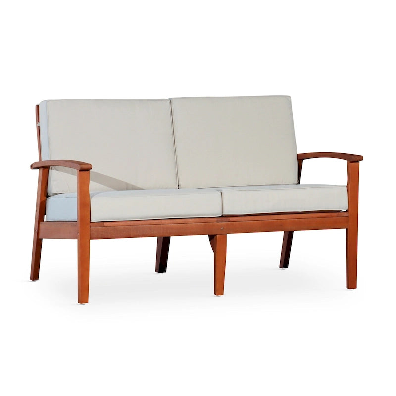 DTY Outdoor Living Longs Peak Eucalyptus Loveseat with Cushions