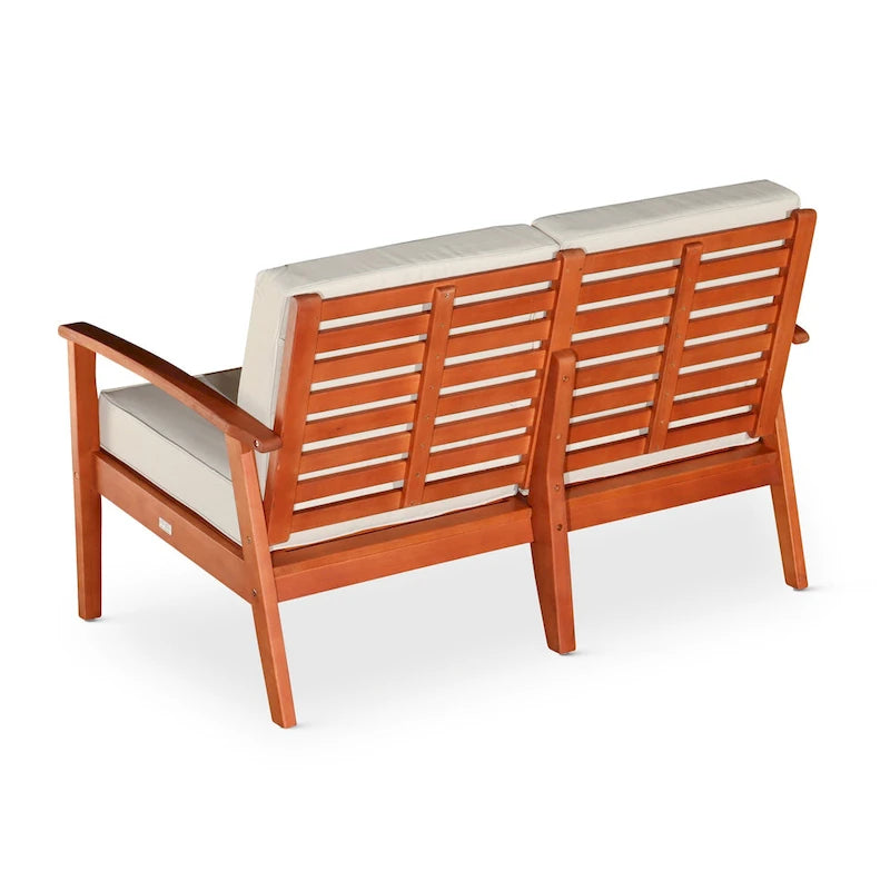 DTY Outdoor Living Longs Peak Eucalyptus Loveseat with Cushions