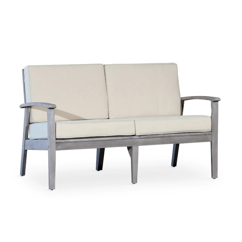 DTY Outdoor Living Longs Peak Eucalyptus Loveseat with Cushions