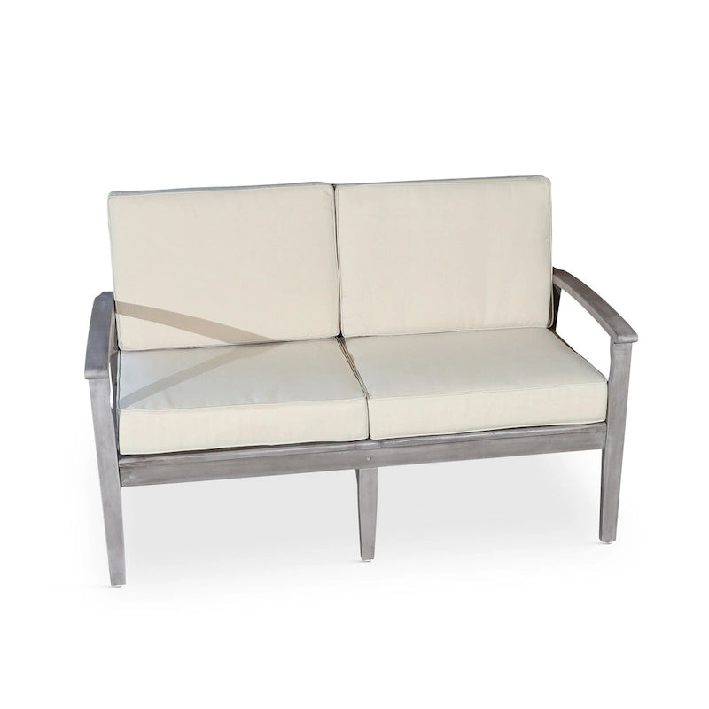 DTY Outdoor Living Longs Peak Eucalyptus Loveseat with Cushions